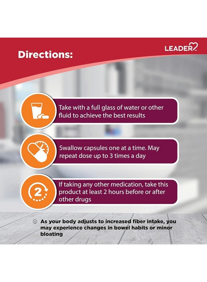 Leader مكمل مسحوق قشور السيليوم اليومي من ليدر، 3 في 1 ألياف للصحة، نباتي، 100% طبيعي 100 كبسولة - Image 5