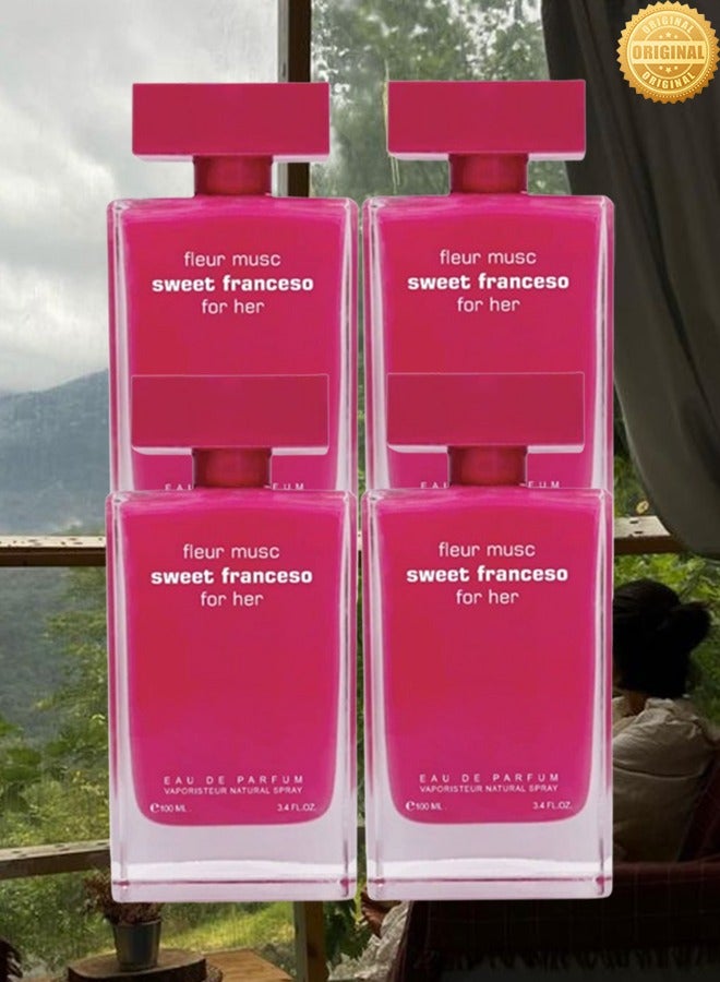 فور هير 4 قطع عطر فلور مسك سويت فرانشيسو للنساء وردي 100 مل - Image 1