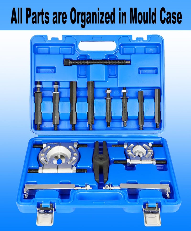 YOTOO Bearing Puller Set, 5 Ton Capacity Bearing Separator Kit with 2" and 3" Jaws, Wheel Hub Axle Puller Set, Heavy Duty Bearing Splitter Tool Kit with Case, Blue - Image 2