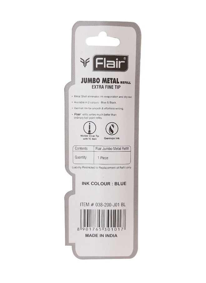 Flair - Jumbo Metal Medium Tip Refill For Smooth and Effortless Writing 10 pcs, Blue - Image 1