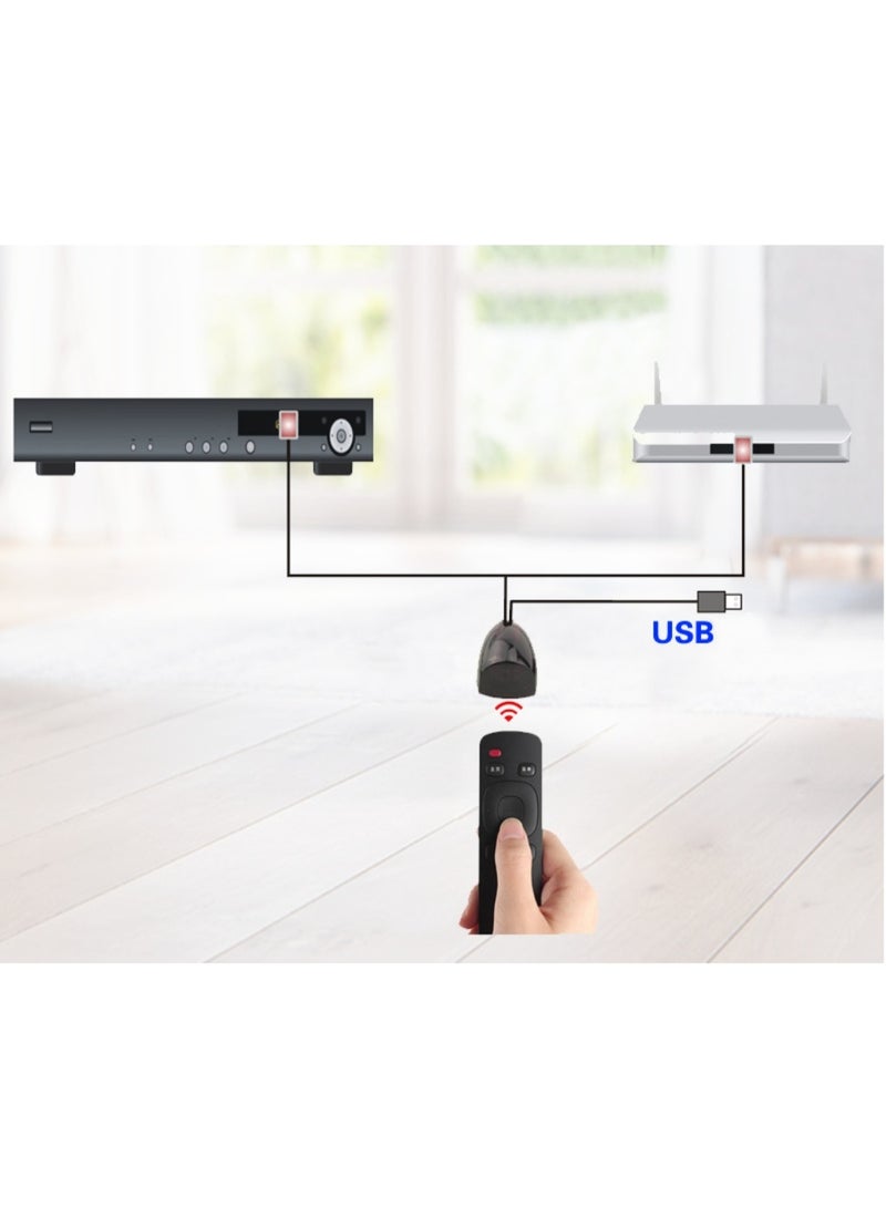 Remote Extender 8 Emitters 1 Receiver，IR Repeater Hidden System Kit EU 8 Adapters Aransponder，Signal Boosters - Image 2