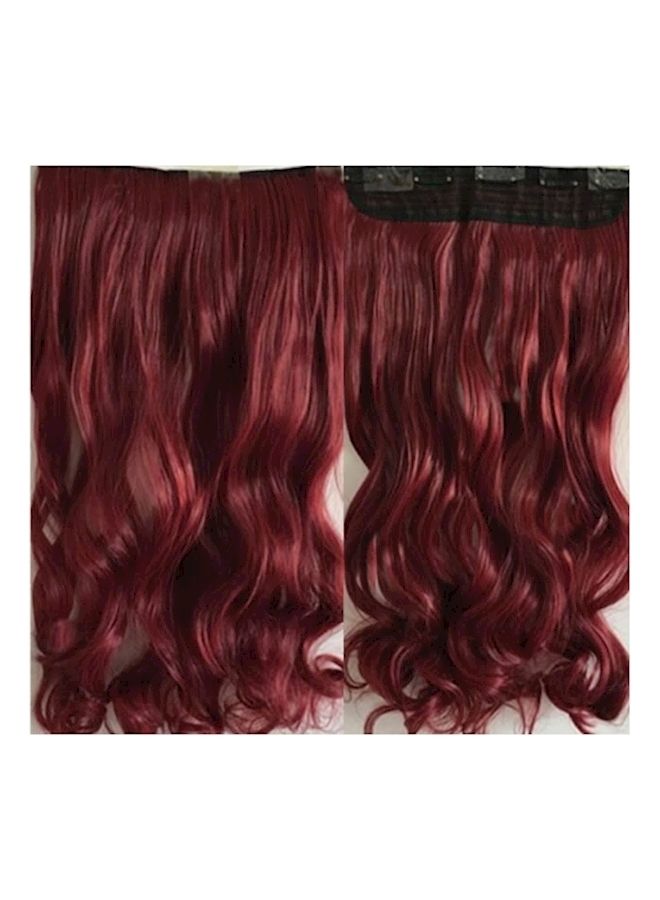 NIBEMINENT Long Curly And Wavy Hair Wig Wine Red 50centimeter
