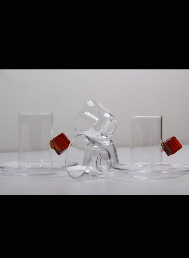 A set of tea cups and coffee cups with saucers. - Image 3