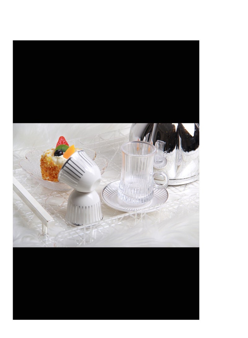 A set of tea cups and coffee cups with saucers. - Image 5