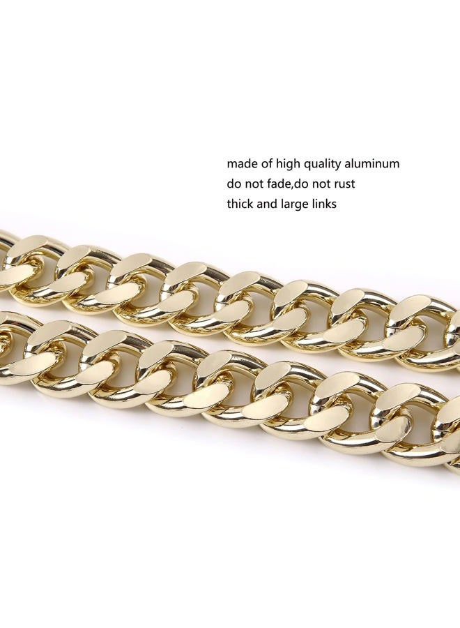 Yichain 25 Inch Trendy Chunky Metal Chain Purse Handle Shoulder Strap Replacement for Handbag (Light Gold) - Image 3