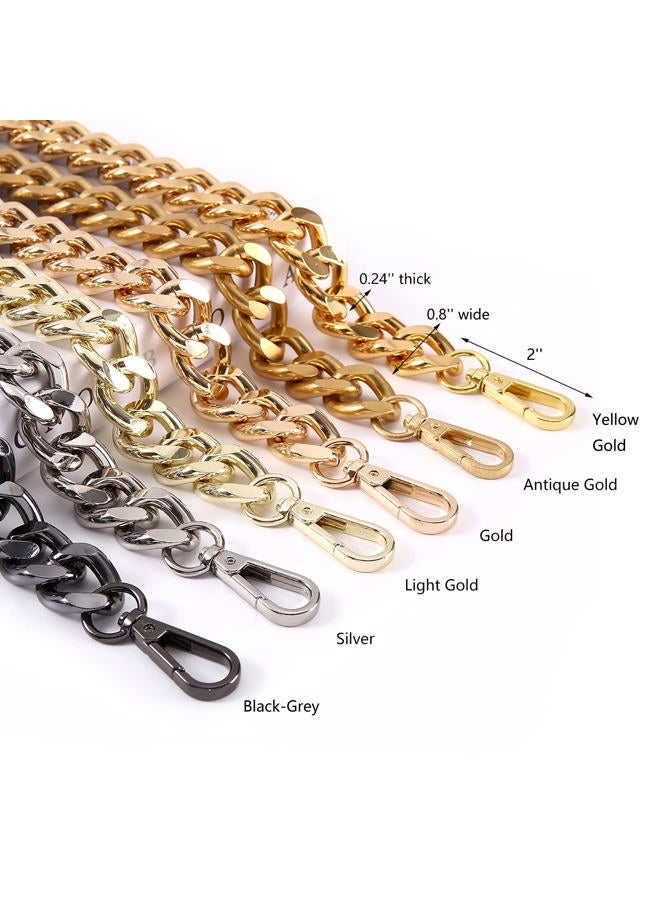 Yichain 25 Inch Trendy Chunky Metal Chain Purse Handle Shoulder Strap Replacement for Handbag (Light Gold) - Image 5
