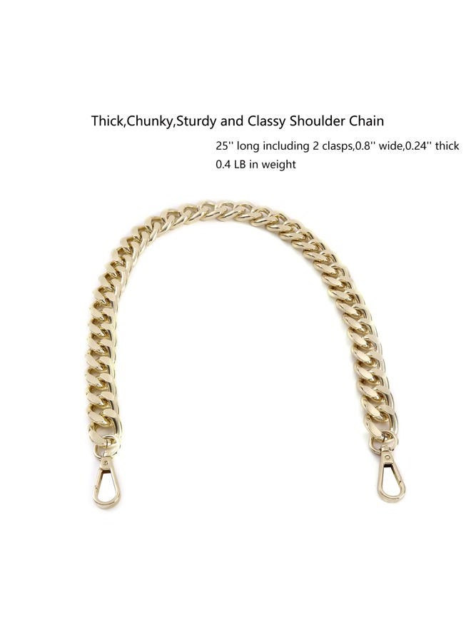 Yichain 25 Inch Trendy Chunky Metal Chain Purse Handle Shoulder Strap Replacement for Handbag (Light Gold) - Image 2