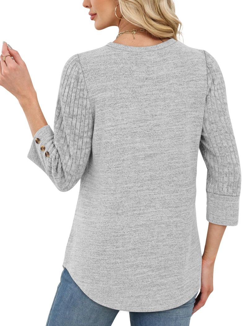 WIHOLL Womens Tops Shirts Plus Size Clothes for Women Fashion Winter Clothing Business Casual Comfiest Airport Outfits Fall Clothes Dressy Tunics Sweaters Travel Maternity - Image 5