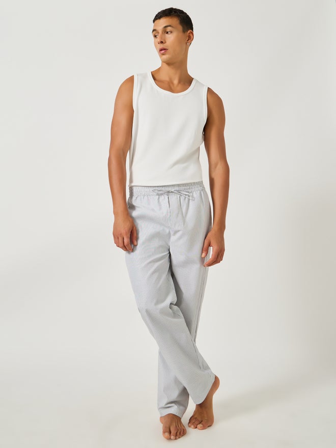 ستايلي بنطلون بيجاما مخطط منسوج بخصر برباط - Image 3