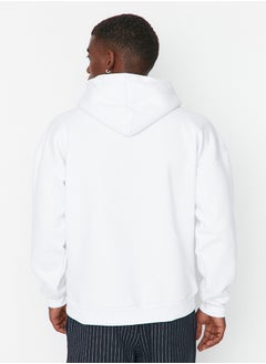 Basic White Oversize/Wide Cut Hooded Labeled Fleece Cotton Sweatshirt TMNAW21SW2005 - pzsku/Z983D6040F5D82F4367D3Z/45/_/1730940933/cc9f85c5-0fca-45c1-8f80-355e464e5783