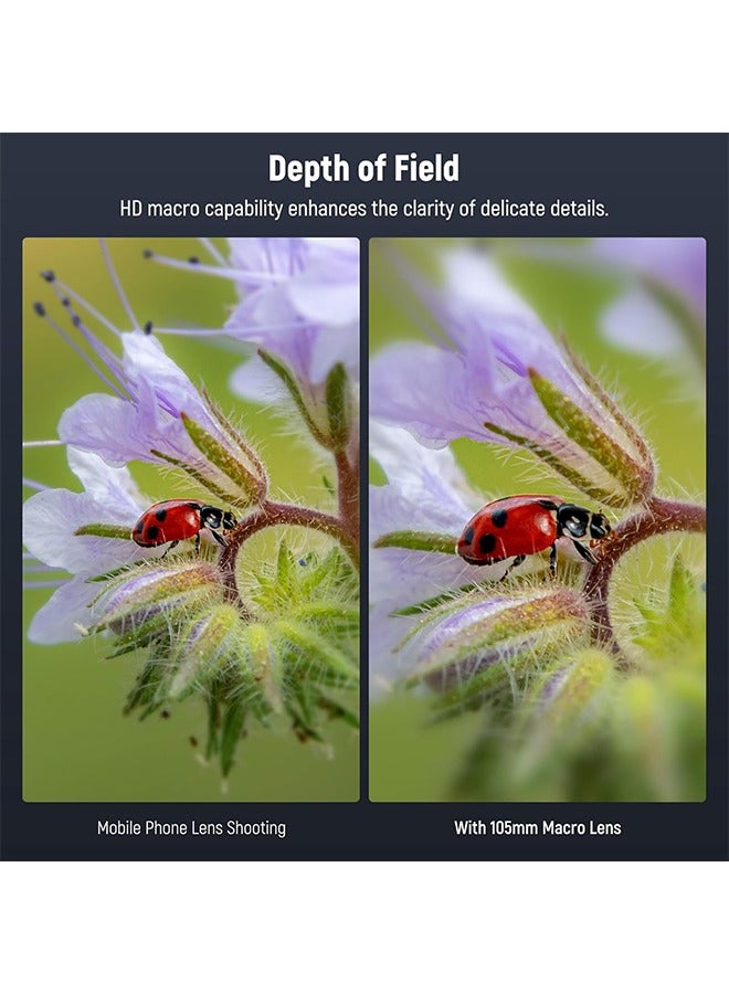 NEEWER 105mm Macro Lens with 17mm Thread Phone Lens Clip  67mm Filter Adapter Ring, Suitable for Mobile Macro Photography, LS-26 PRO - Image 3