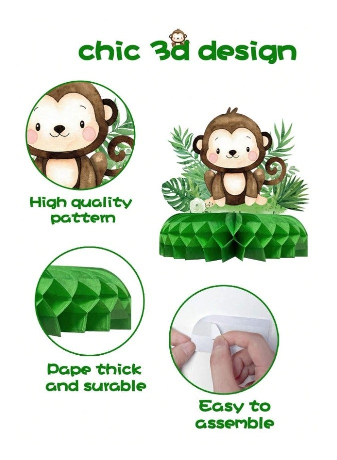 7 pieces of 3D party table decorations with a forest animal design for birthday parties and school celebrations - Image 4