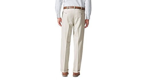 Dockers Men's Relaxed Fit Comfort Pants-Pleated, Porcelain Khaki, 40W x 34L - Image 3