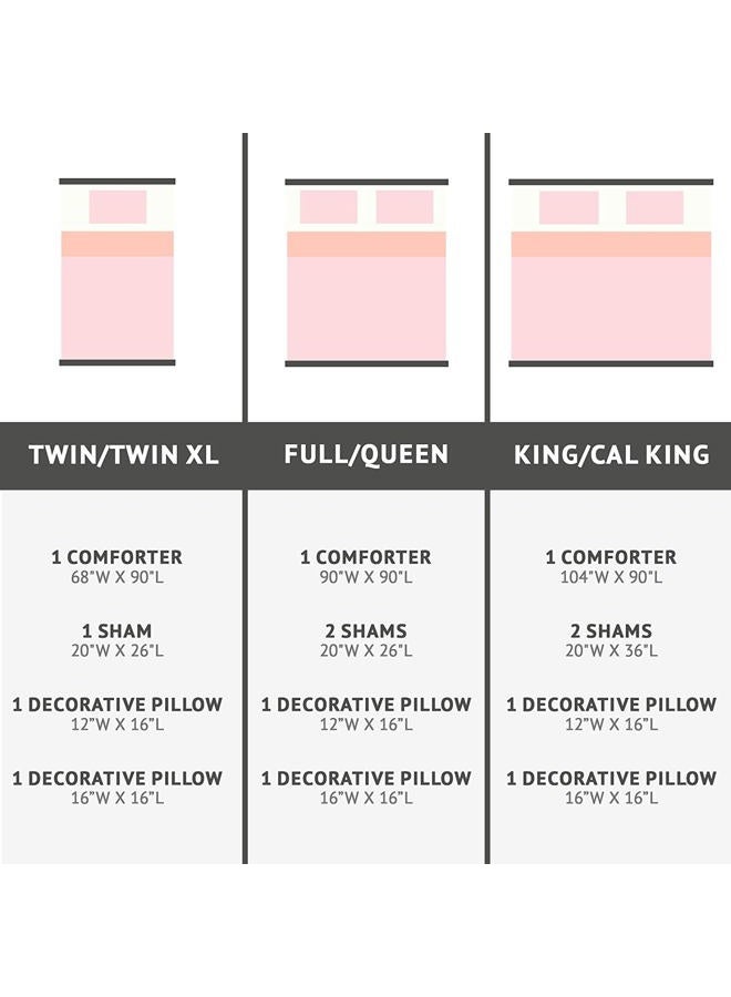 Intelligent Design Raina Comforter Microfiber Metallic Print Geometric Design Embroidered Toss Pillow Modern Trendy Casual All Season Bedding Set Matching Sham, Full/Queen, Blush/Gold 5 Piece - Image 5