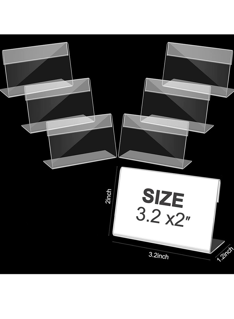SOLARAE Acrylic Sign Holder, Clear Sign Holder Clear Tabletop Plastic Menu Display Holder Slant Back Sign Holders  Horizontal Sign Holder Plastic Display Stand for Office, Store(10 Pack) - Image 2