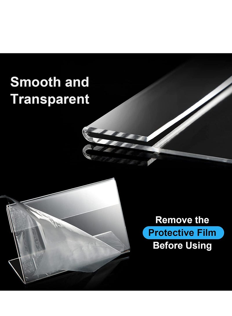 SOLARAE Acrylic Sign Holder, Clear Sign Holder Clear Tabletop Plastic Menu Display Holder Slant Back Sign Holders  Horizontal Sign Holder Plastic Display Stand for Office, Store(10 Pack) - Image 5