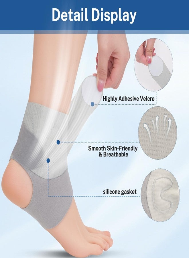 lefeke Ankle Brace for Women & Men, Adjustable Ankle Wrap with Removable Strap, Compression Sleeve for Sprained Ankle & Plantar Fasciitis Relief,Thin gray,1 Pack - Image 3