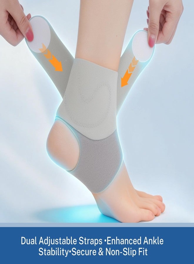 lefeke Ankle Brace for Women & Men, Adjustable Ankle Wrap with Removable Strap, Compression Sleeve for Sprained Ankle & Plantar Fasciitis Relief,Thin gray,1 Pack - Image 4