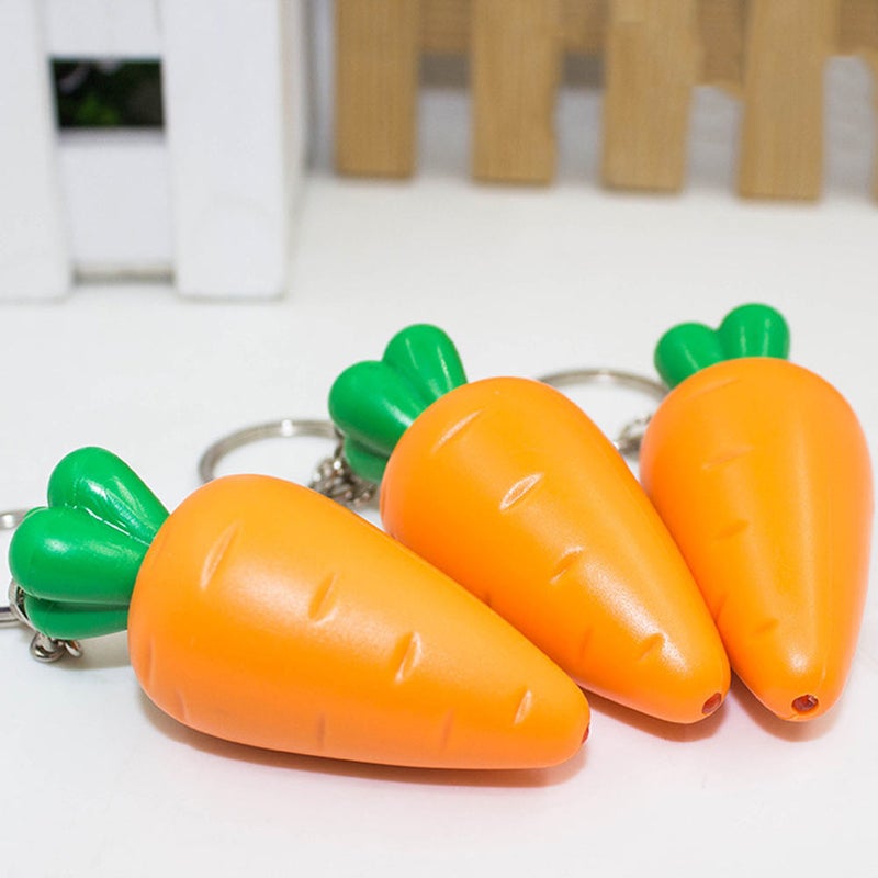 3pcs Mini Carrot Keyring Light with Sound Carrot Keychain Light for - Image 1