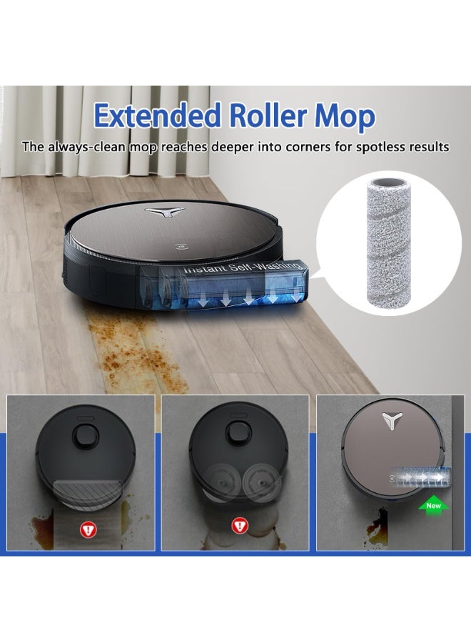 عدة إكسسوارات مكونة من 15 قطعة لمكنسة Ecovacs Deebot X11 OmniCyclone/X11 Pro/X11 Pro Omni/X11، قطع غيار، فرشاة رئيسية واحدة، 2 أسطوانة ممسحة، 6 فراشي جانبية، 4 فلاتر HEPA، 2 أدوات تنظيف - Image 4