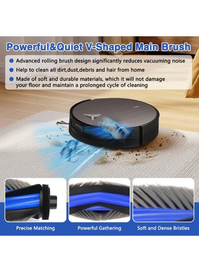 عدة إكسسوارات مكونة من 15 قطعة لمكنسة Ecovacs Deebot X11 OmniCyclone/X11 Pro/X11 Pro Omni/X11، قطع غيار، فرشاة رئيسية واحدة، 2 أسطوانة ممسحة، 6 فراشي جانبية، 4 فلاتر HEPA، 2 أدوات تنظيف - Image 3