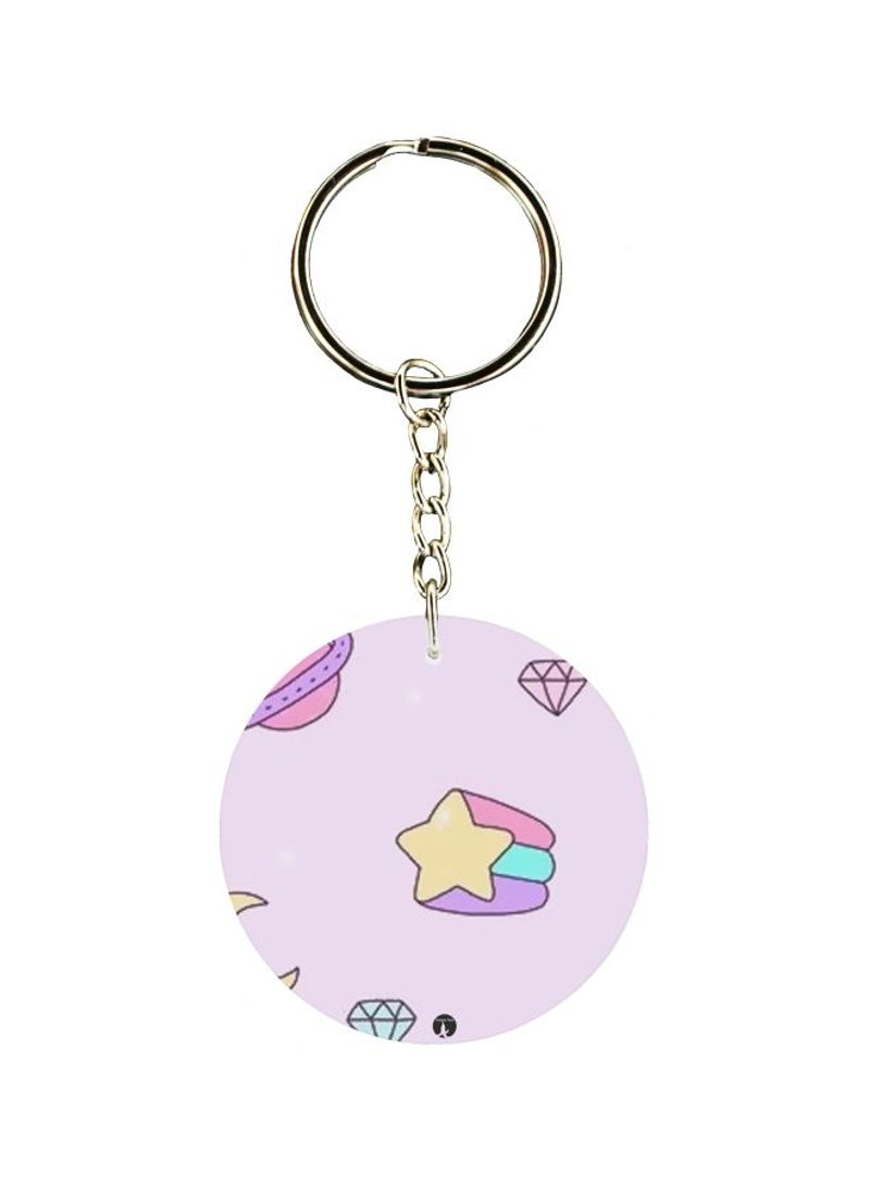 RKN Star Printed Single Sided Keychain