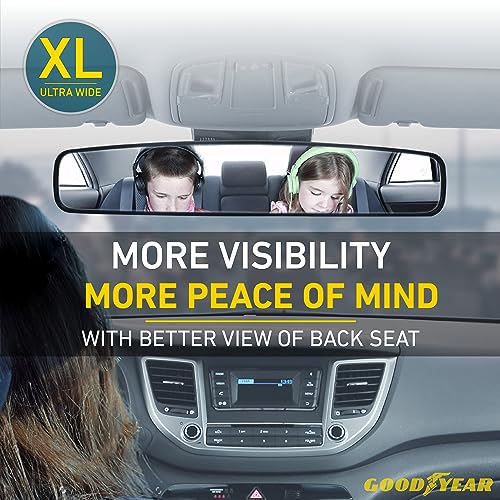 Goodyear 17” Panoramic Rear View Mirror – Universal Wide Angle Rear View Mirror for Car/SUV/Truck – Anti-Glare, Clip-On Large Rearview Extender for Safer Driving & Parking - Image 5