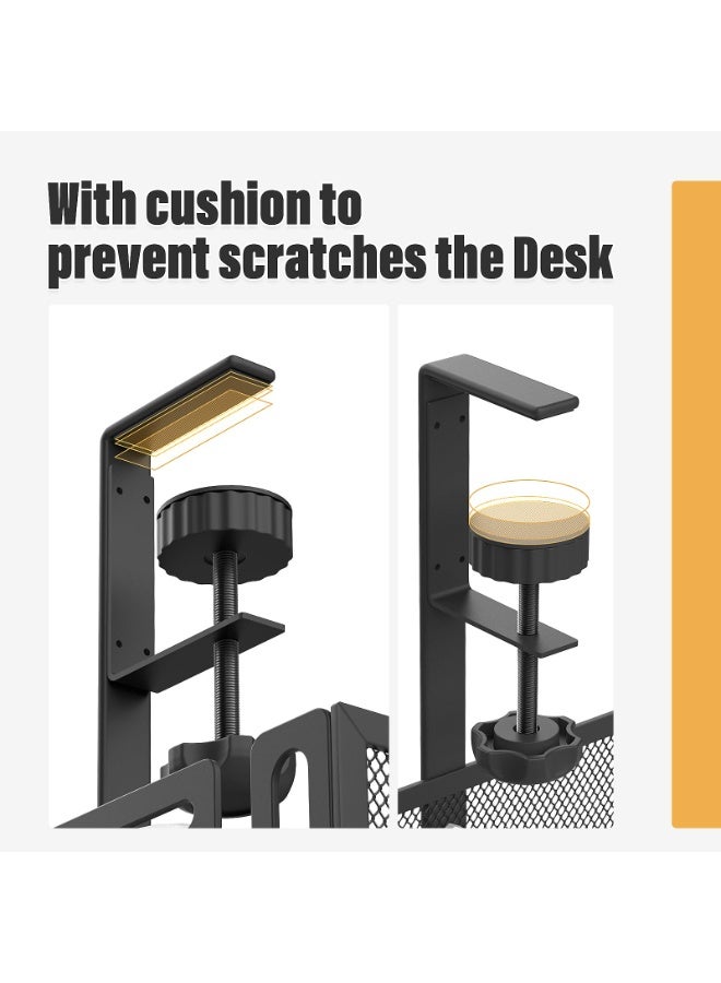 Under Desk Cable Management Tray, Non-Drilling Table Wire Organizer Basket, Screw-Free Clamp-On Design - Image 5