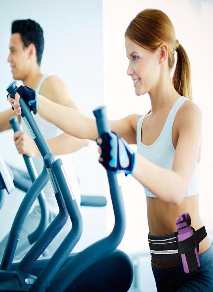 Eckek - Unisex Running Waist Bag With Bottle Holder Sports Travel Portable Gym Bags - Image 1
