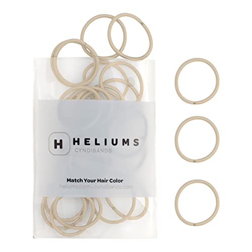 Heliums Small Hair Ties - Light Blonde - No Damage Mini 1 Inch Reusable 2mm Elastics for Thin Hair and Kids, Neutral Ponytail Holders - 48 Count - Image 1