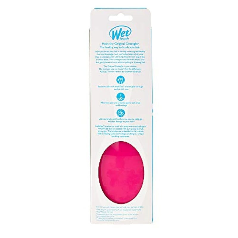 Wet Brush Original Detangler Hair Brush - Punchy Pink - Exclusive Ultra-soft IntelliFlex Bristles - Glide Through Tangles With Ease For All Hair Types - For Women, Men, Wet And Dry Hair - Image 5