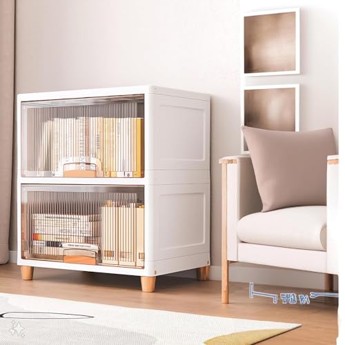DECOLOGY BookShelf for Home |Engineered Books Organizer for Study Room | Multipurpose book Shelf for Home, Office |Book Organizer for Library | Living Room furniture (Cupboard Rack - Transparent,2PCS) - Image 1