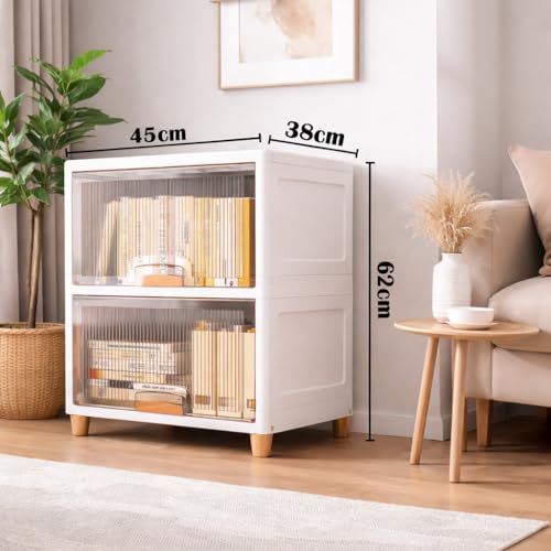DECOLOGY BookShelf for Home |Engineered Books Organizer for Study Room | Multipurpose book Shelf for Home, Office |Book Organizer for Library | Living Room furniture (Cupboard Rack - Transparent,2PCS) - Image 3