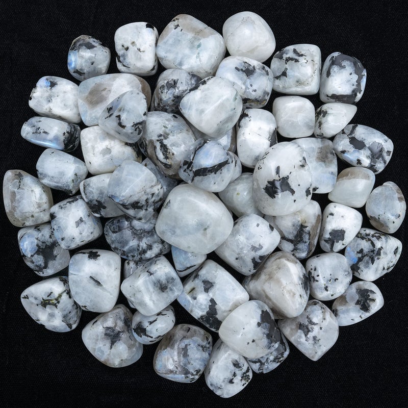 ZAICUS ZAICUS 1lb Rainbow Moonstone Tumbled Stones  Polished Crystals Healing  Natural Stones  Feng Shui  Chakra Balancing  Good Luck  Reiki Gift  Home Decor  Size 2025 mm 