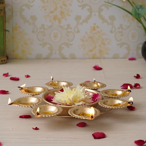 Webelkart Diya Shape Flower Decorative Urli Bowl for Home Decor Bowl for Floating Flowers and Tea Light Candles Home,Office and Table Decor| Decorative Items for Home (Designs-1) - Image 2
