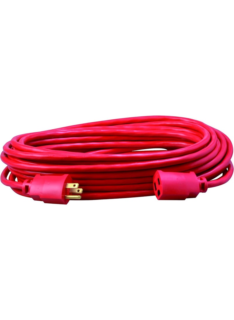 Southwire Medium Duty Extension Cord, 50Ft, 14 Gauge, 3 Conductor, General Use Cord, SJTW, Red, 2408SW8804 - Image 1