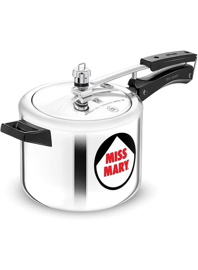 Hawkins 4 Liters Miss Mary Aluminium Pressure Cooker, Inner Lid,Silver  - Image 1