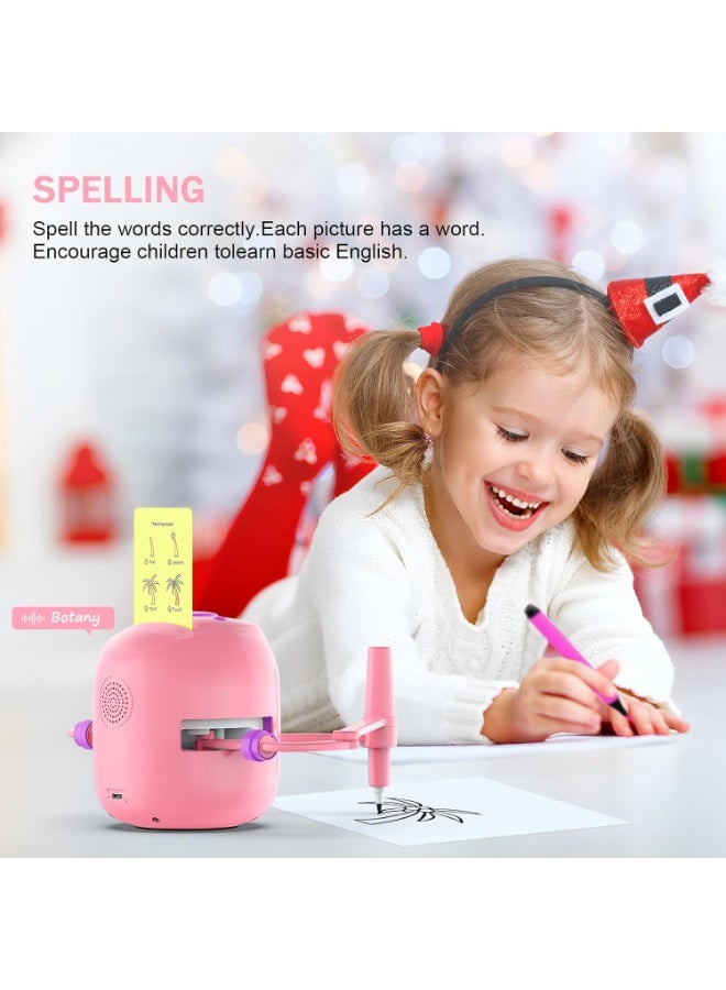Smart Drawing Robot, a Montessori educational painting toy for children over 5 years old, featuring voice interaction. The magic drawing robot comes with 100 cards (pink). - Image 2