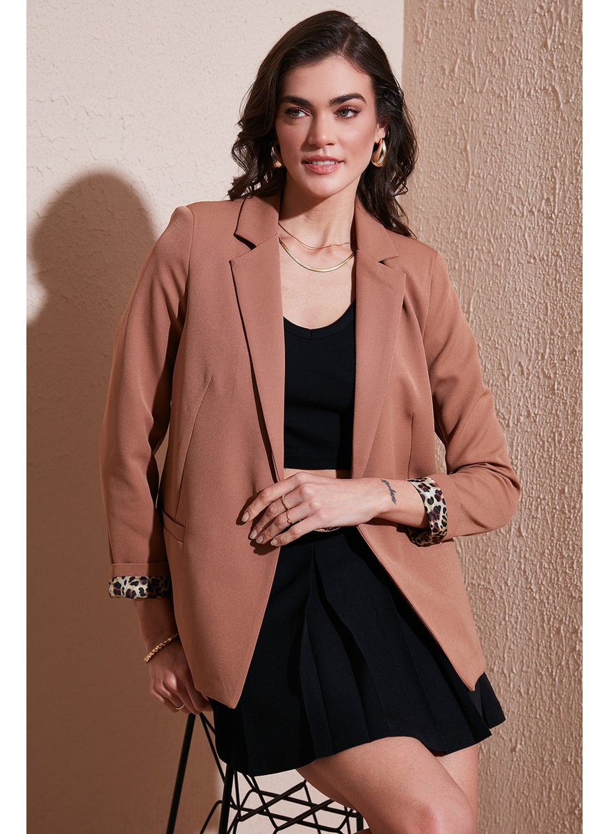 Standard Fit Mono Collar Patterned Lining Detailed Blazer Women's Jacket6524003 - pzsku/Z983E24A239F64E4FC812Z/45/_/1741265002/24458a41-486a-4bfa-942d-0d0b942e0920