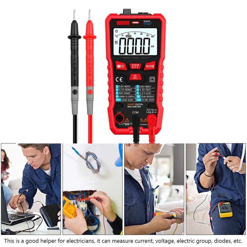 Digital Multimeter with Flashlight Auto Ranging Voltage Tester Portable Electrical Repair Tool - Image 5