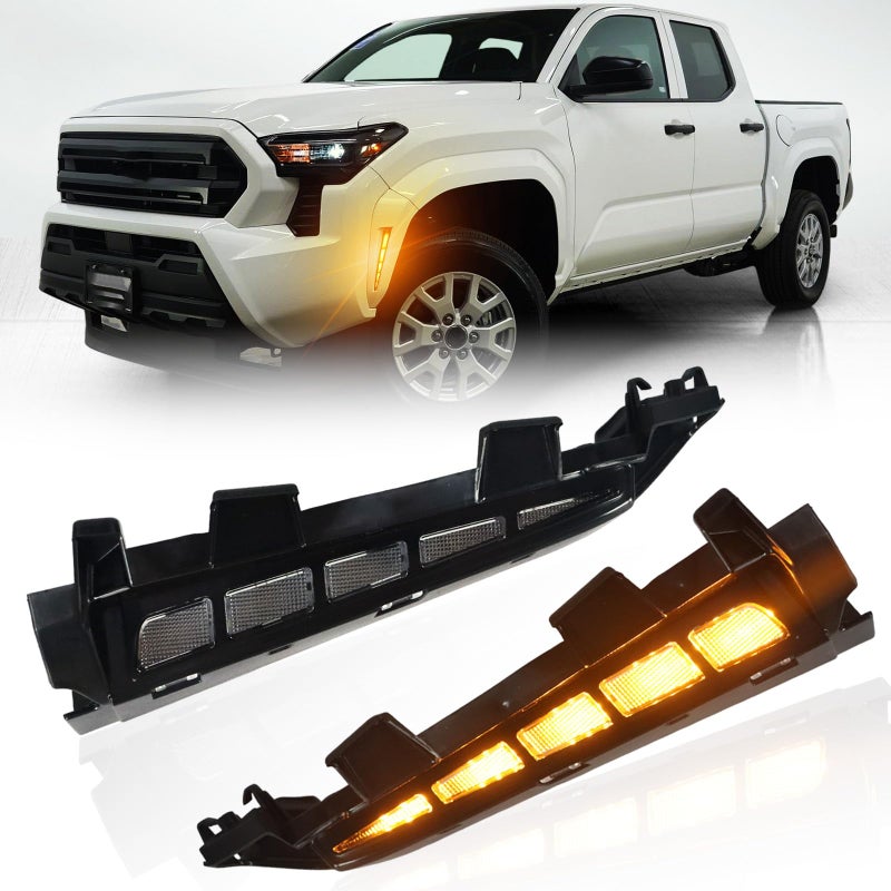 GEEGEETOP LED Front Wheel Arches Side Marker Light Sequential Turn Signal Lamp Fit for Toyota Tacoma 2024 2025 2026,Replacement Front Fender Flares OEM Trim Upgrade DRL Kit(Only Fit SR SR 5 Model) - Image 1