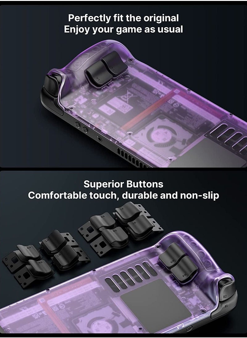 JSAUX Transparent Back Plate Compatible for Steam Deck, DIY Replacement Shell Case Set Compatible with Steam Deck, Buttons with Three Different Heights and Feel  - Image 4