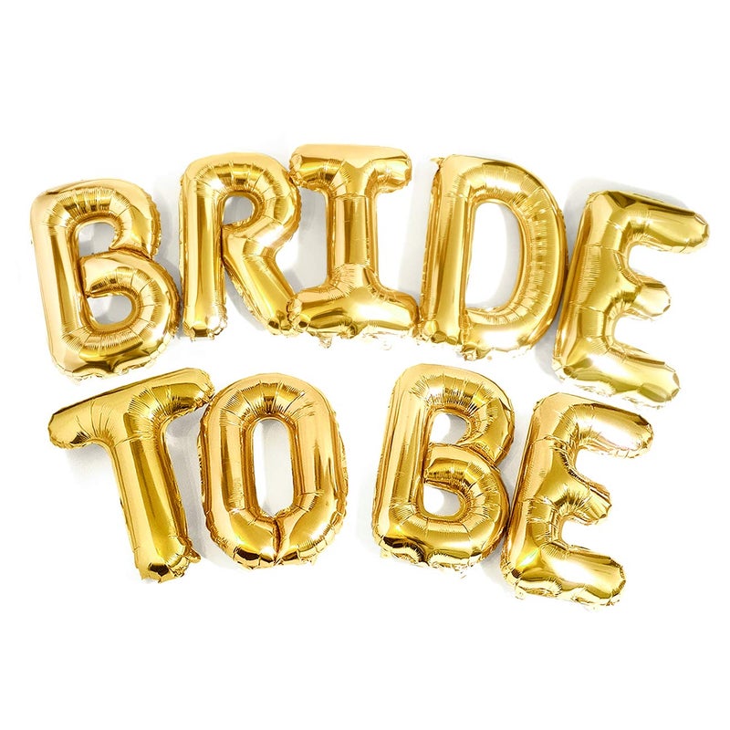 PartyForever Big BRIDE TO BE Balloons Gold 16 Letters Banner Bachelorette Party Decorations Kit Hen Party Supplies and Favors Bridal Shower and Hen Party Decorations Set - Image 3