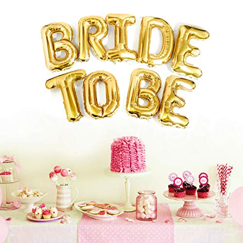 PartyForever Big BRIDE TO BE Balloons Gold 16 Letters Banner Bachelorette Party Decorations Kit Hen Party Supplies and Favors Bridal Shower and Hen Party Decorations Set - Image 5