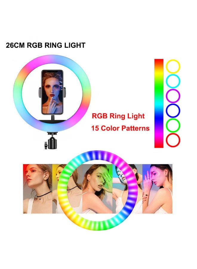 SHOPI MJ33 RGB LED | Soft Ring Light 26CM | With Phone Holder | Ring Light  - Image 3