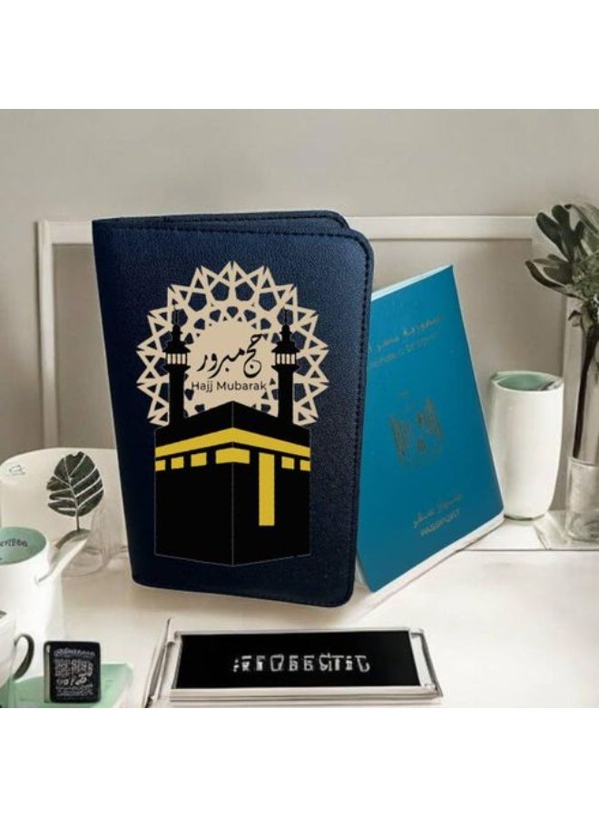 We Print, Your Gift Passport Cover- Passport Holder Of Artificial Leather- Black- One Sided Printing- Haj Designs - Image 1