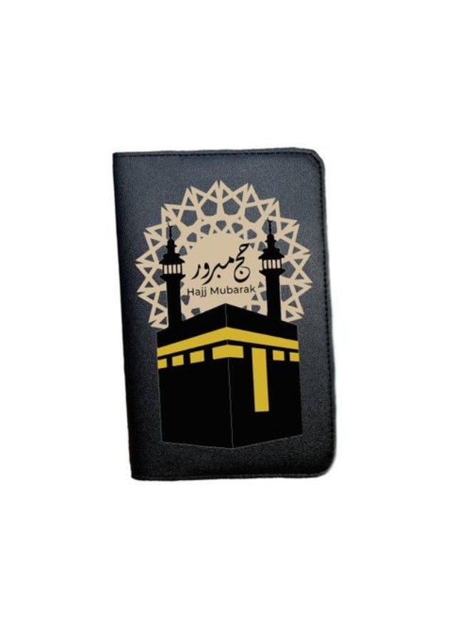 We Print, Your Gift Passport Cover- Passport Holder Of Artificial Leather- Black- One Sided Printing- Haj Designs - Image 2