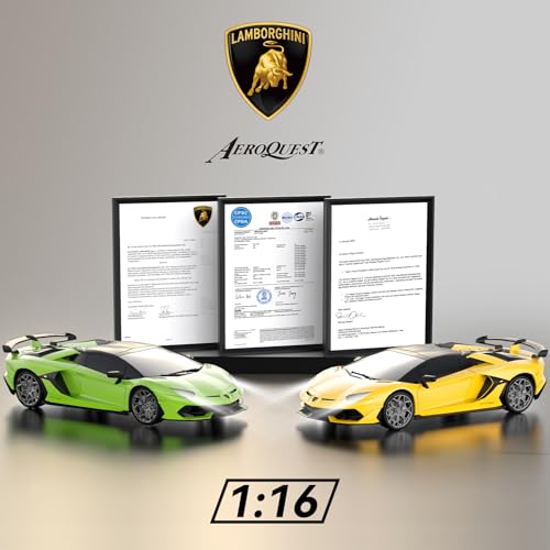 AEROQUEST Lamborghini Remote Control CarOfficially Licensed 116 Scale Lambo Rechargeable Hobby Rc Cars with Headlight 24GHz Race Car Toys for Boy Girl 412 Years Old 12Kmh Green - Image 5
