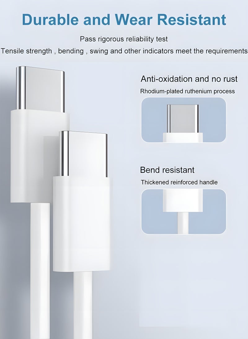 أثير شاحن iPhone 17 / 16 / 15 Pro Max مزود بمنفذ USB-C بقدرة 35 واط مع كابل شحن سريع بطول 1 متر من النوع C إلى C، مخصص لأجهزة iPhone 15 Pro Max/15 Pro/15 Plus/15، وSamsung S24، وجميع الهواتف المحمولة والأجهزة اللوحية المزودة بمنفذ USB-C - Image 4