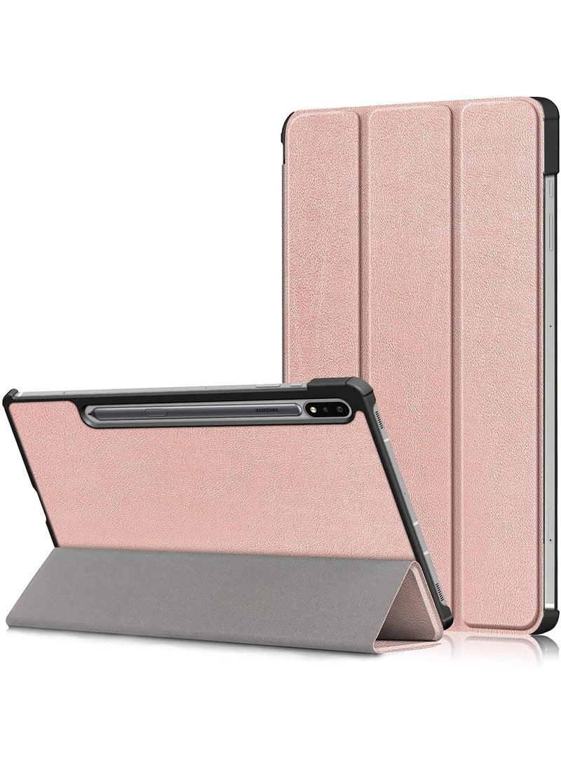 KASTWAVE Case for Samsung Galaxy Tab S7 Plus / S7 FE / S8 Plus 12.4-Inch, with Auto Wake-up Stand Slim Case for Samsung S7 FE/S7+/S8+ Plus Smart Cover (Rose Gold) - Image 1
